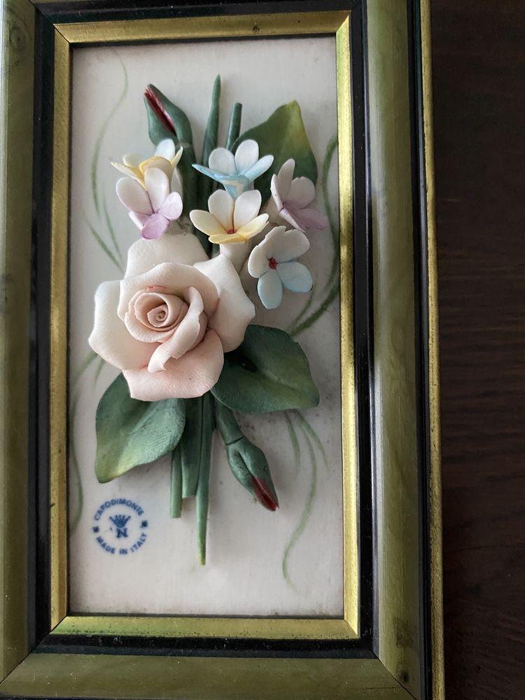 Quadro flores porcelana