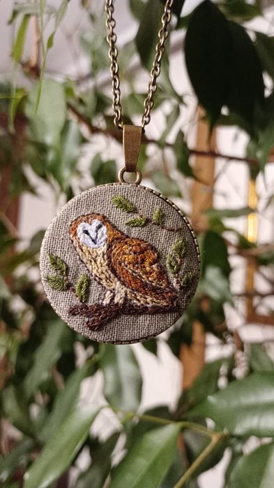 Haftowana biżuteria - naszyjnik handmade