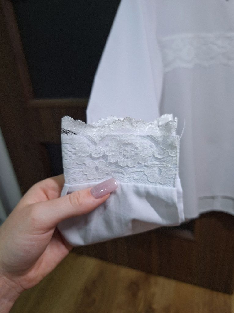 biała koszula dla dziewczynki galowa na rozpoczęcie roku szkolnego
