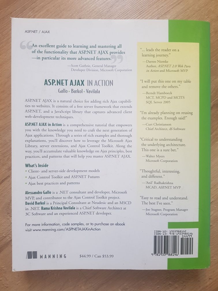 "ASP.NET AJAX in Action" Gallo Barkol książka programowanie microsoft