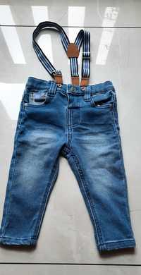 Spodnie jeansy z szelkami