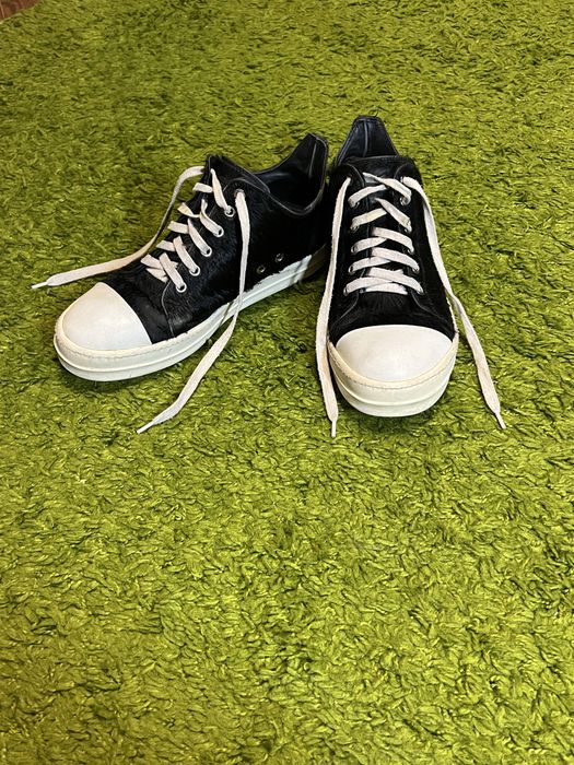 Rick owens ramones low pony hair black,archive,opium,ріки,рік овенс
