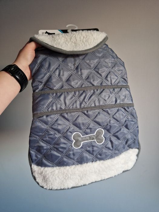 Ubranko dla psa kurtka pikowana futerko M zima NOWE