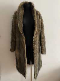Reclaimed Vintage płaszcz, sztuczne futro, rozmiar XL