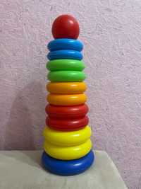 Игрушка сортер цветные кольца пирамида, пластик