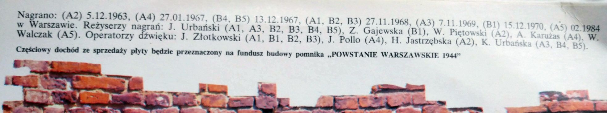 Warszawskie Dzieci. 1 sierpnia 1944. Płyta LP