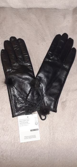 Rękawiczki skórzane nowe