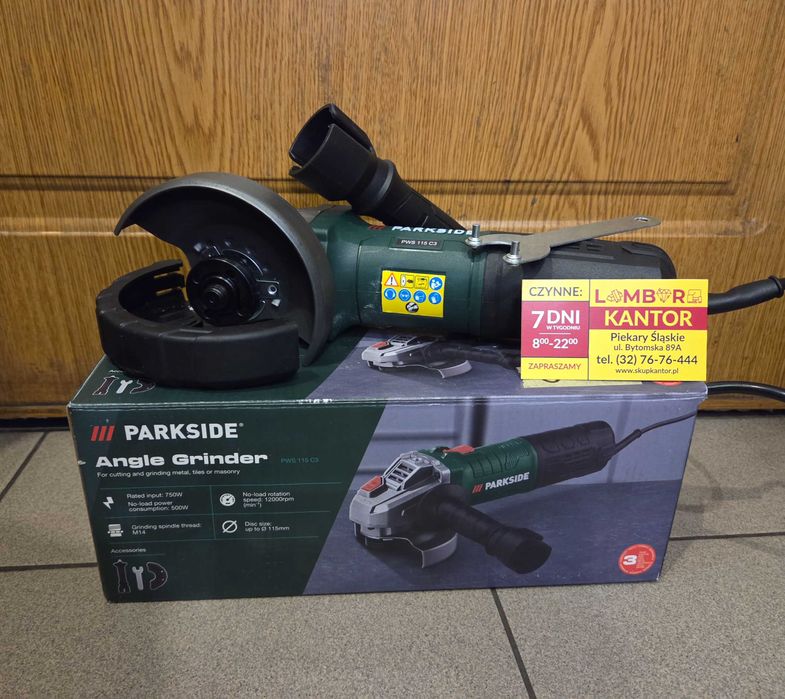 (878/25) Szlifierka kątowa PARKSIDE PWS 115 C3 / jak NOWA !