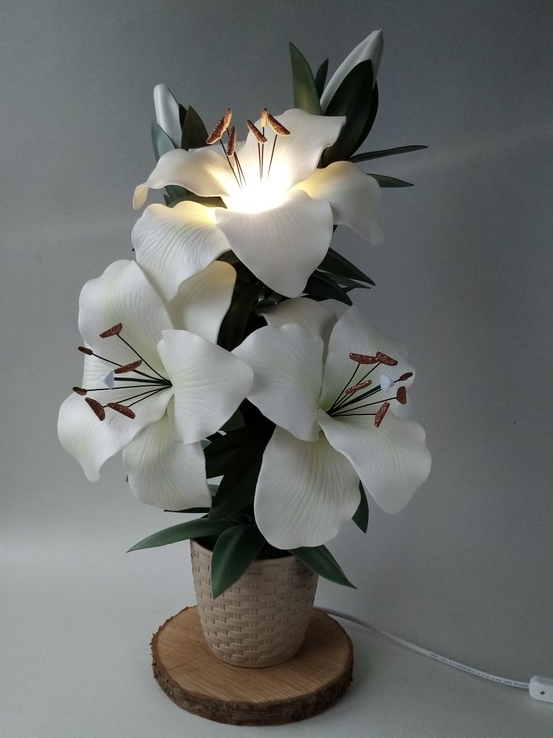 Лілія-світильник, Цветок-светильник, квіти з ізолону, ночник