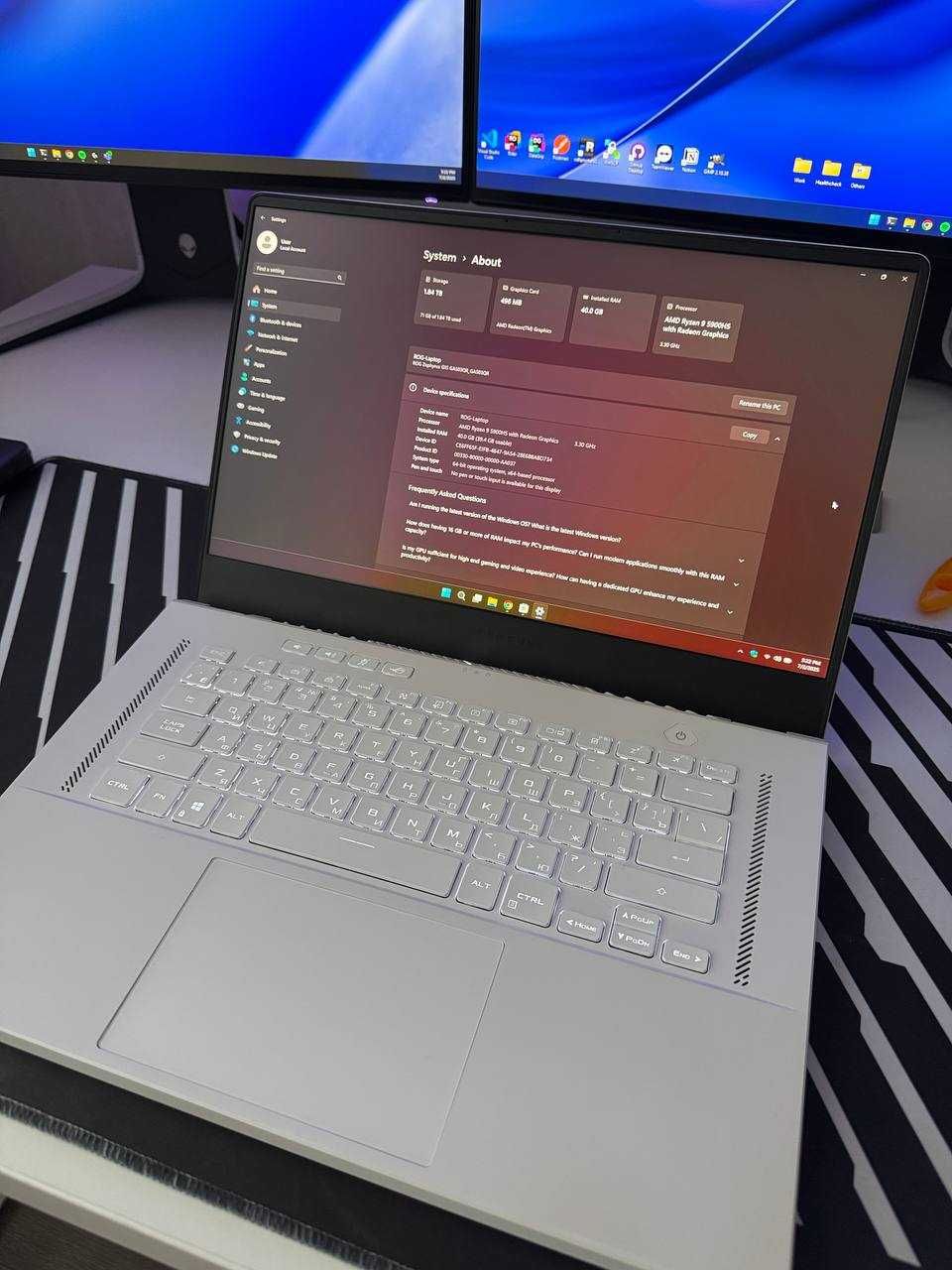 Asus ROG Zephyrus G15 GA503QR |Ryzen 9|RTX 3070|40 GB RAM|2 TB SSD