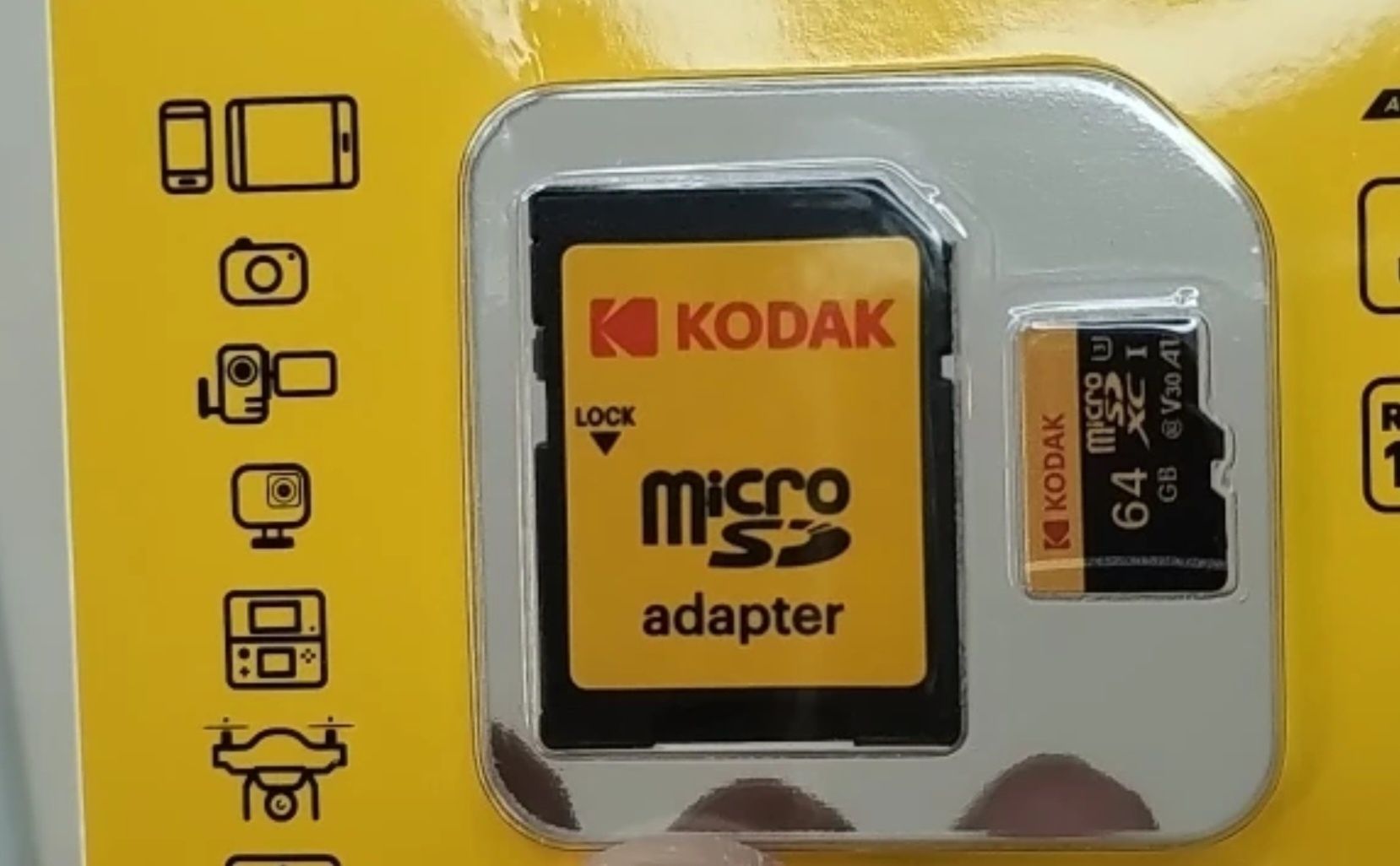 Карта пам'яті нова Kodak micro SDXC 64 Gb/128 Gb U3 A1  + адаптер