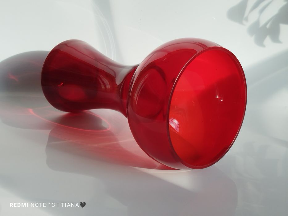 Wazon 30 cm szkło kolorowe vintage PRL Barbara Sudety Sadowski