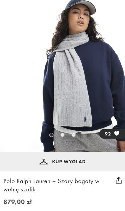 Szalik wełniano kaszmirowy Ralph Lauren