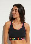 B.P.C biustonosz top bikini bustier czarny z kolorowym wzorem 42.
