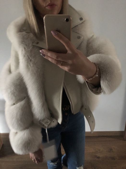 Nowość ramoenska z futrem naturalnym lisa kolory
