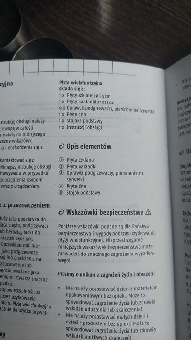 Płyta wielofunkcyjna: podst. na tort, podgrzewacz jedzenia, świecznik