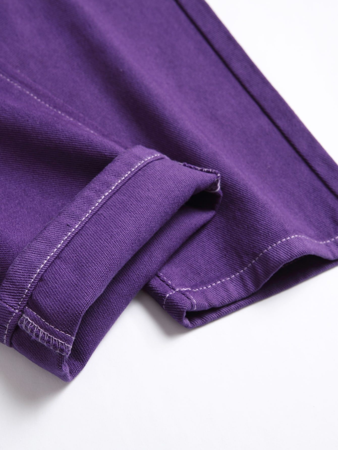 Jeansy Męskie Slim Fit Z Dziurami Fioletowe Casual Shein 30