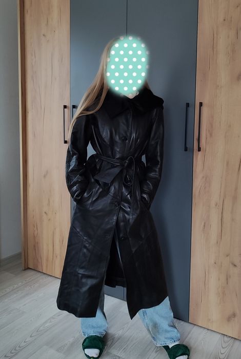 Плащ з натуральної шкіри р.48