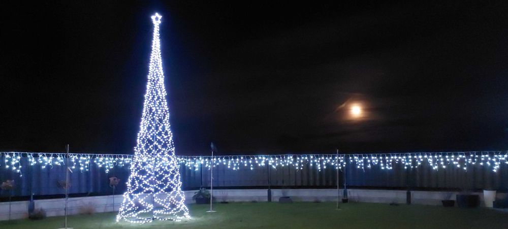 NOWA choinka LED 800 cm 8 niebieska do ogrodu lampki oświetlenie ZIMNY