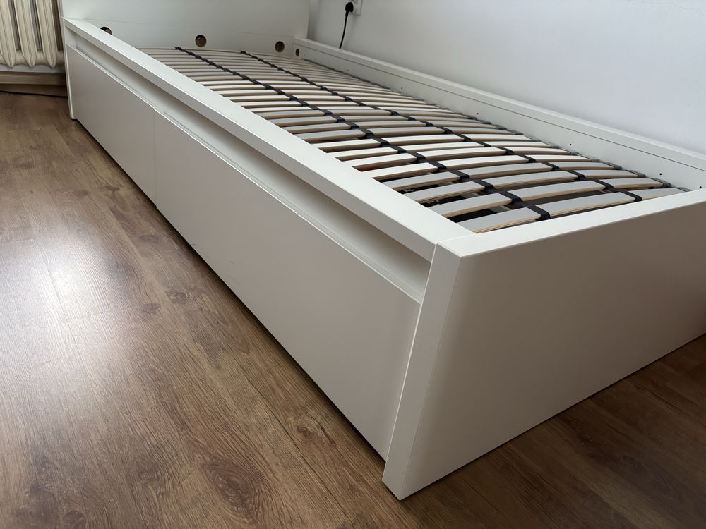 Ikea łóżko MALM + dno łóżka + MALM 2xpojemnik