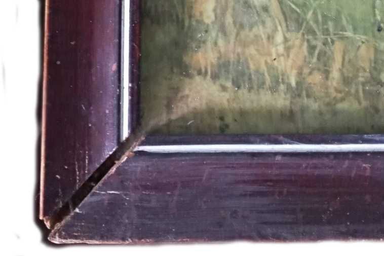 Винтаж Репродукция в раме времён СССР картины Васнецова Три богатыря