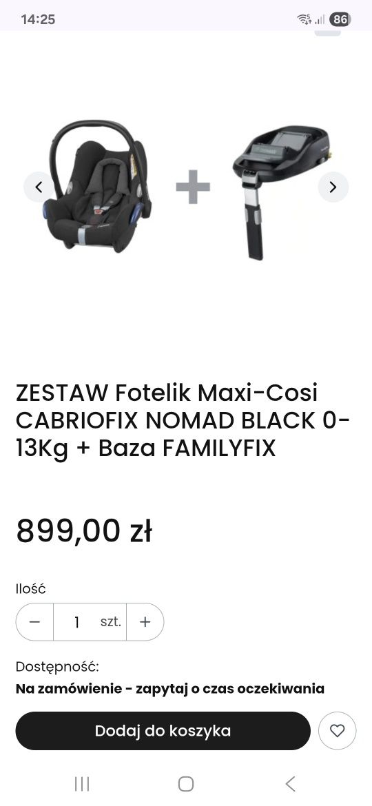 Fotelik samochodowy  MAXI COSI