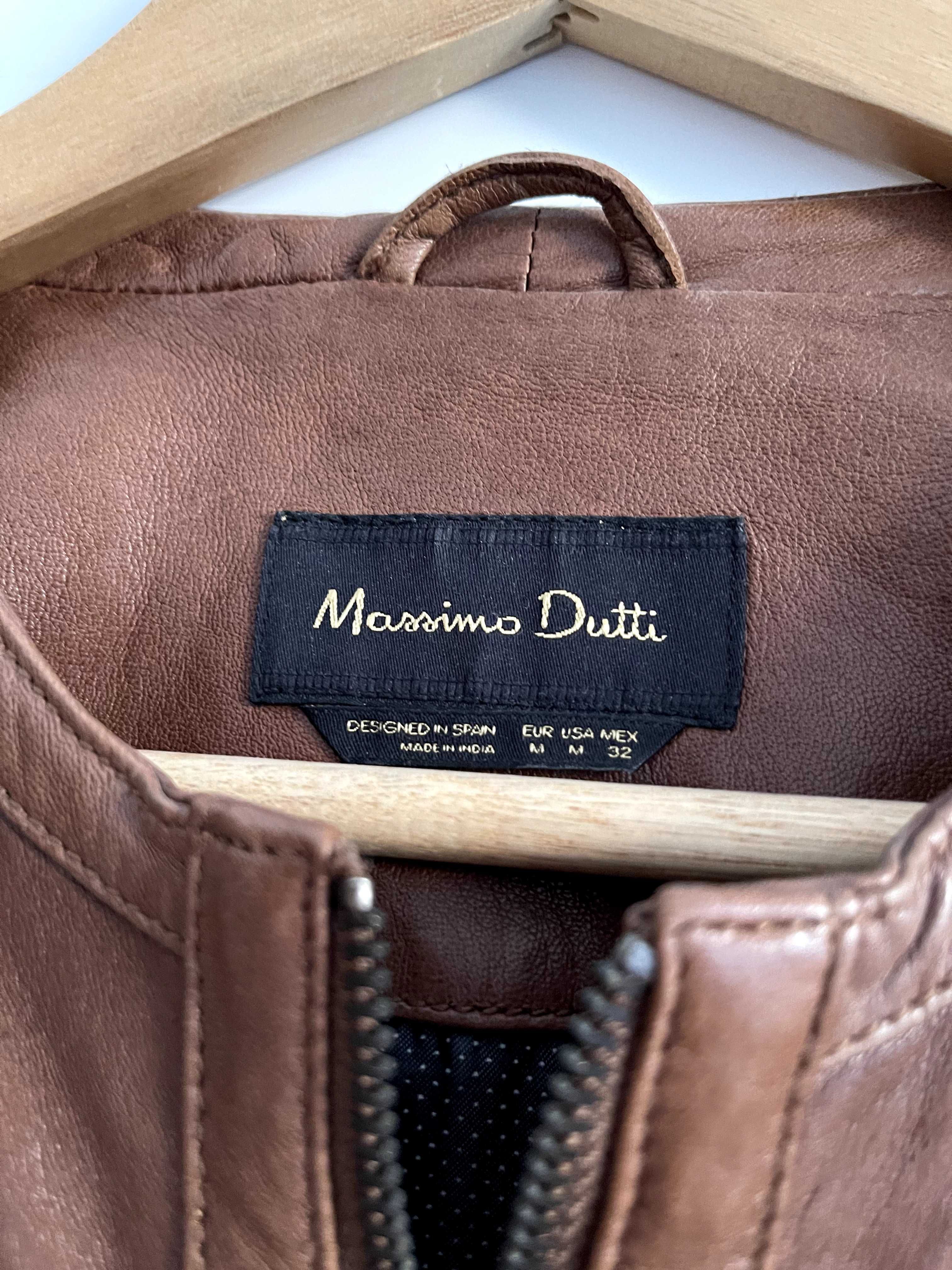 Жіночий Шкіряний бомбер, куртка від Massimo Dutti