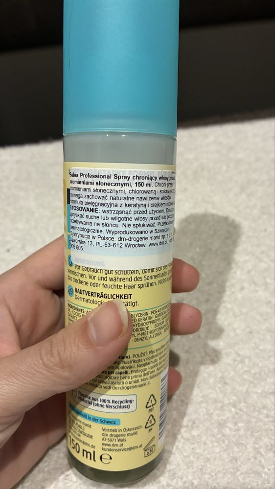Balea spray chroniacy wlosy przed sloncem przeciwsloneczny nowy