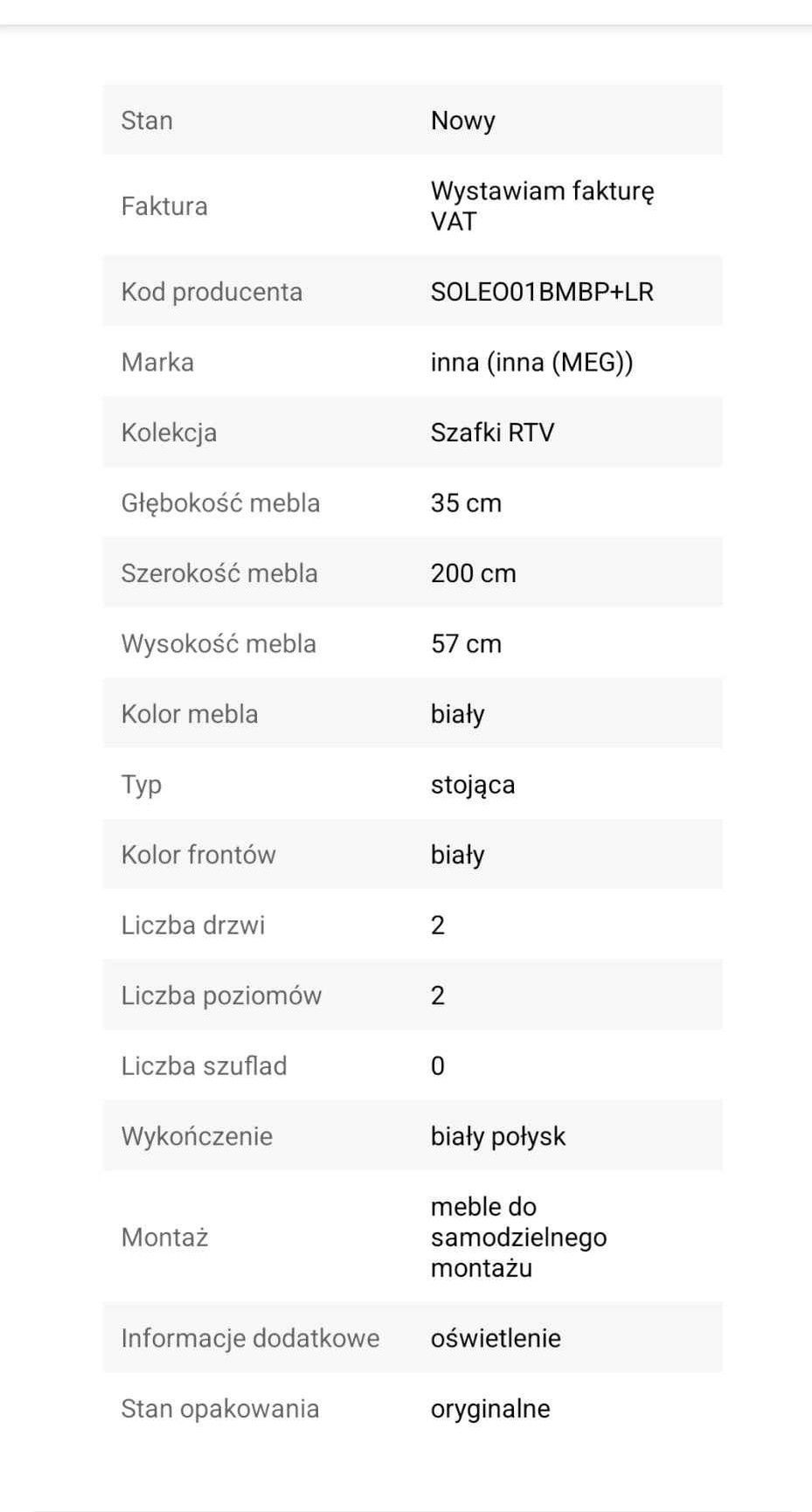 Szafka pod TV - kominek elektryczny