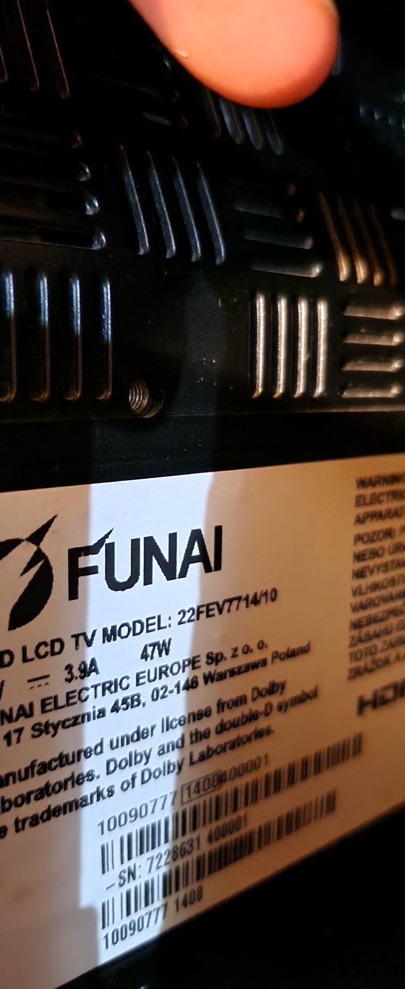 Telewizor z DVD Funai 22" dekoder DVB-T