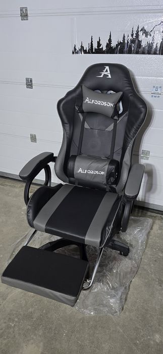 Fotel gamingowy z masażem 2 punktowy ALFORDSON