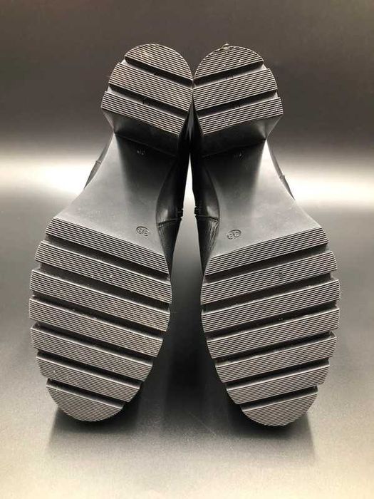 Anna Field Skórzane Botki na platformie - damskie, czarne, rozmiar 38