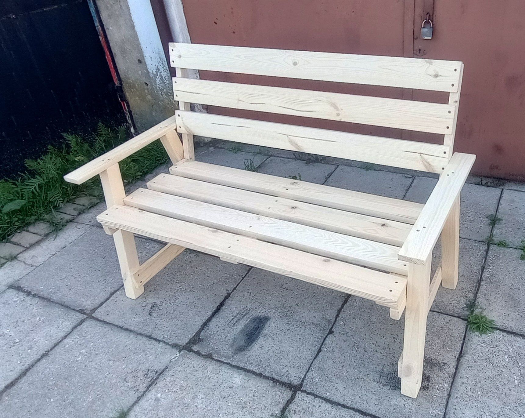 Ławka ogrodowa drewniana sosnowa 140cm