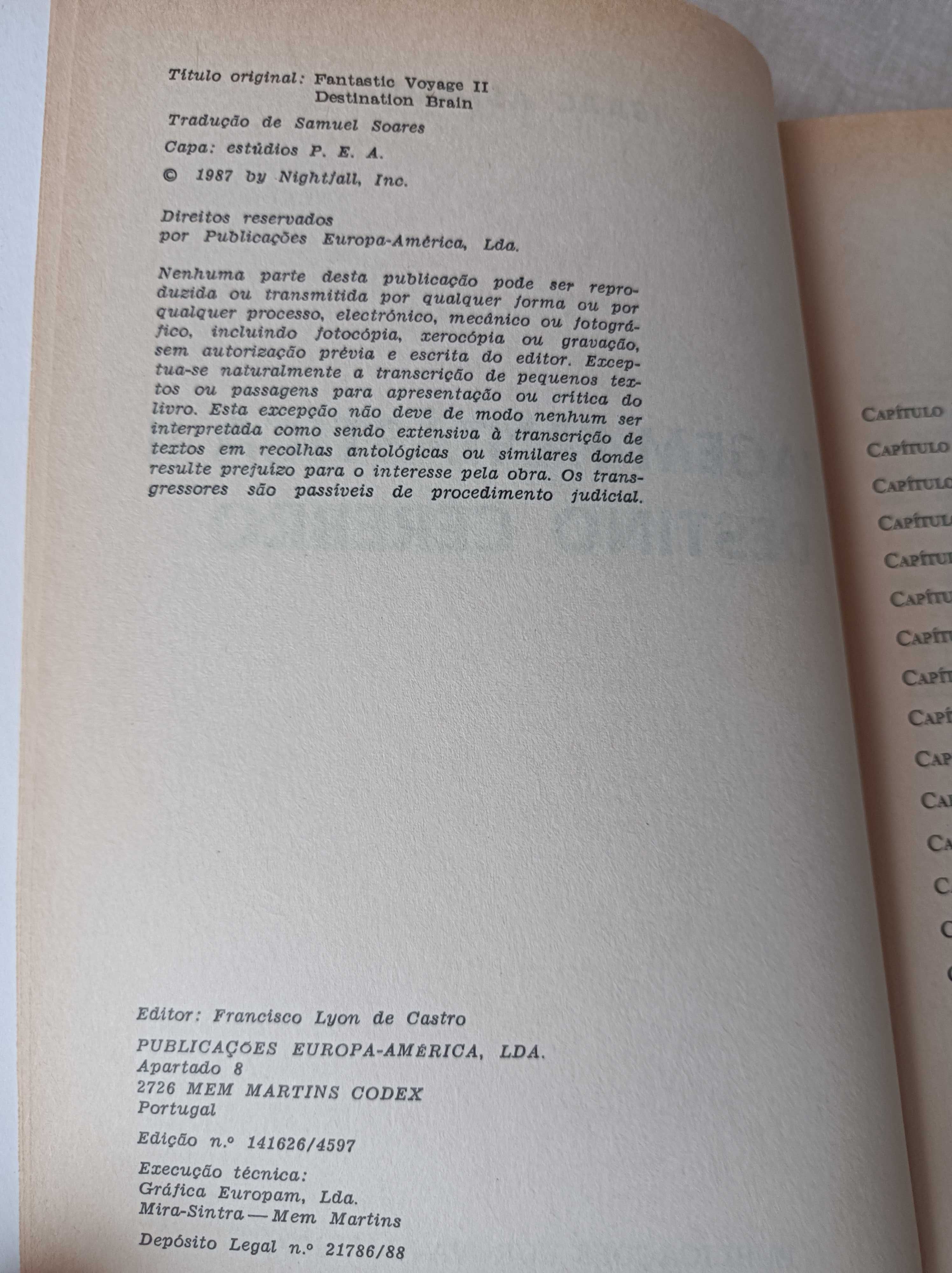 Livro Viagem Fantastica II, destino cérebro de isaac Asimov