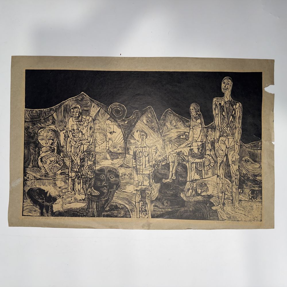 Linoryt Czesław Wiącek 1968 Rasistowski mord wersja II