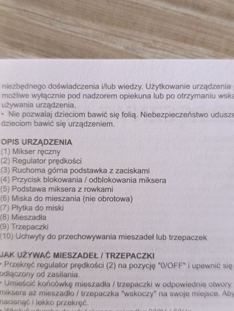 mikser ręczny bardzo pilnie sprzedam