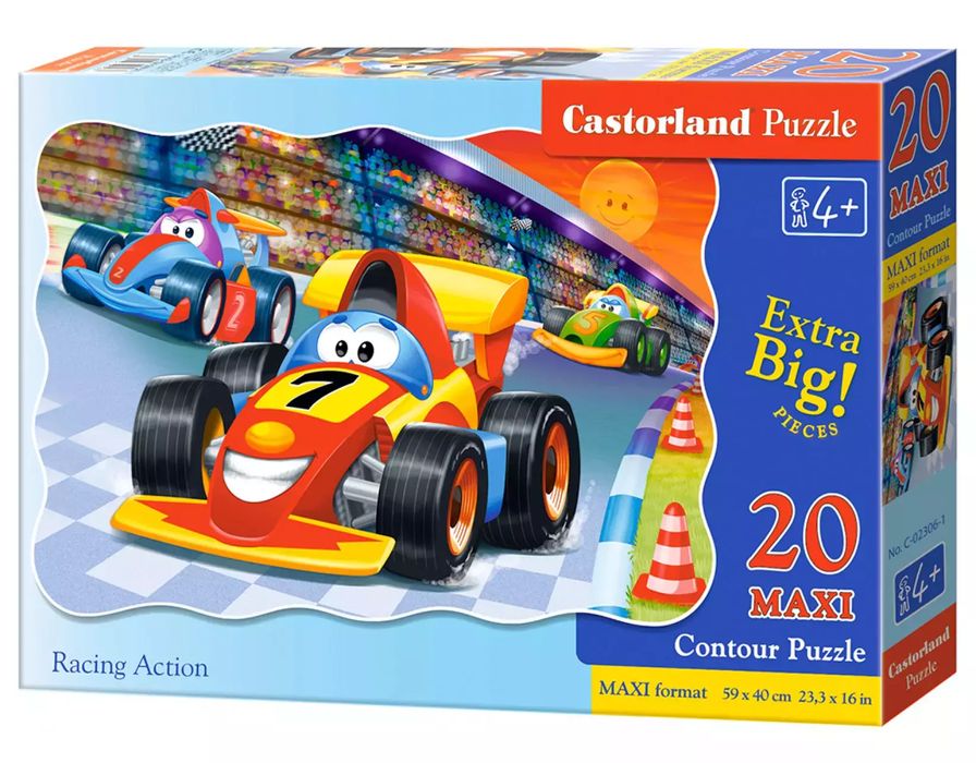 Puzzle maxi 20 elementów. Wyścig w akcji. Castorland