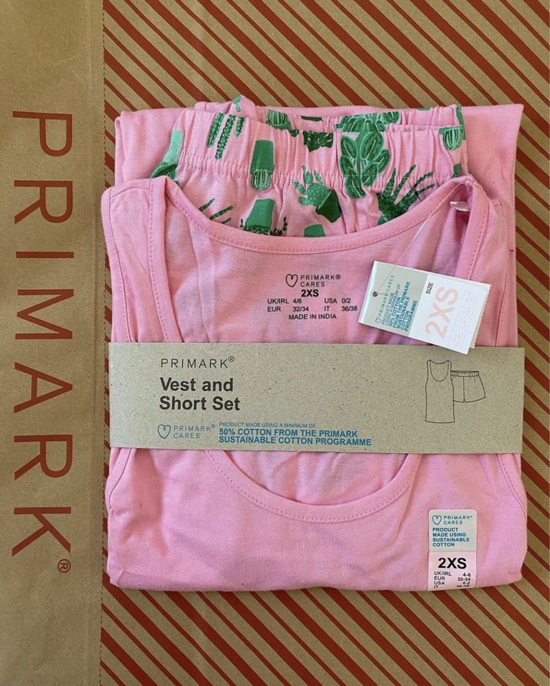 Піжама жіноча primark/домашній костюм/набір/комплект/майка і шорти