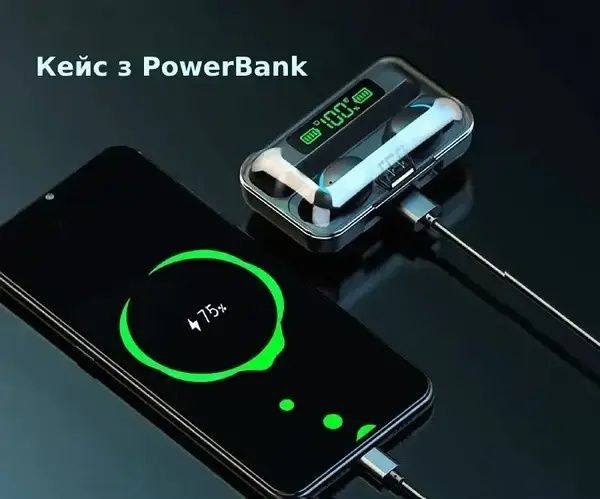 Стильні вакуумні навушники TWS BTH F9-5, бездротові Bluetooth