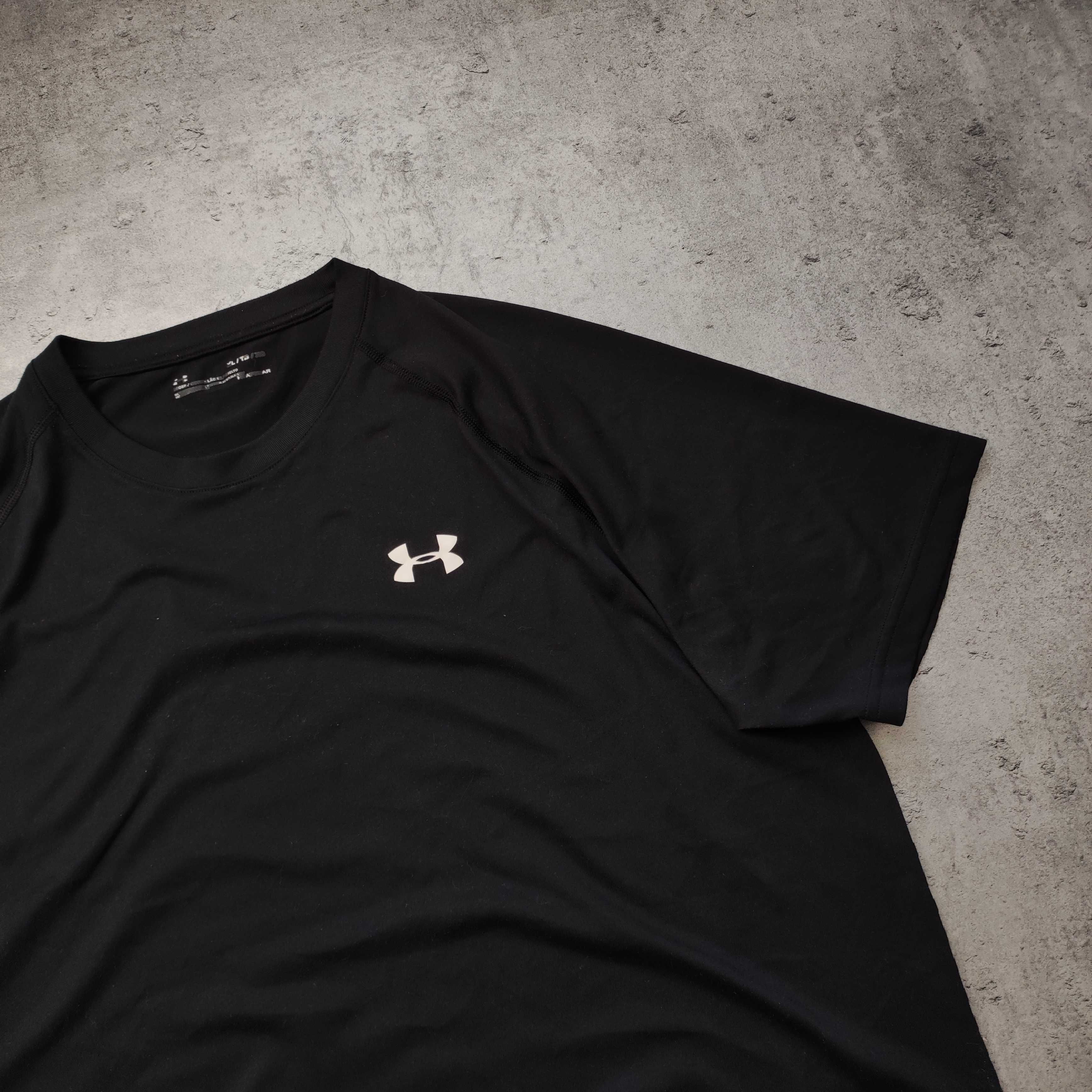 MĘSKA Koszulka Sportowa Siłownia Czarna Under Armour Gym Active Logo