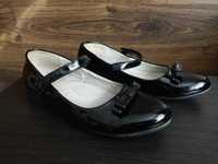 Туфли лаковые балетки для девочки Clibee р. 36 стелька 23 см , черные