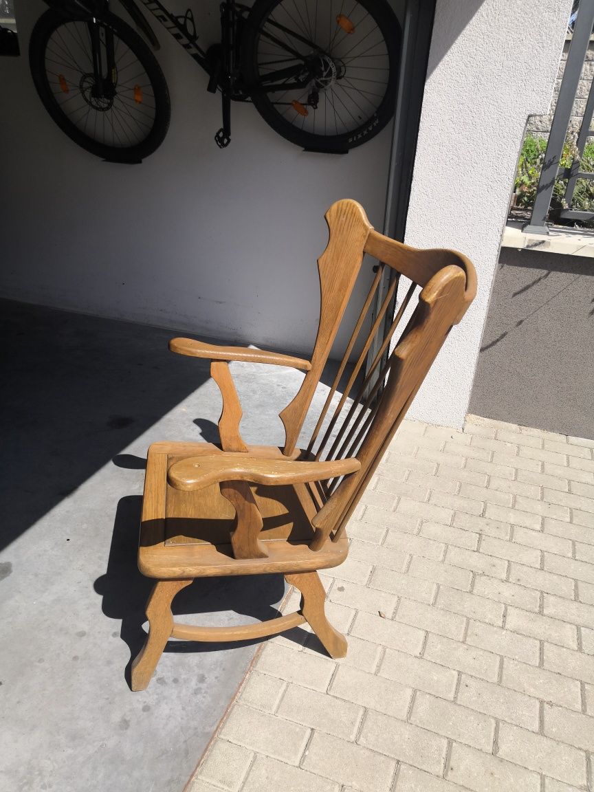 Fotel  z drewna dębowego ręczna robota