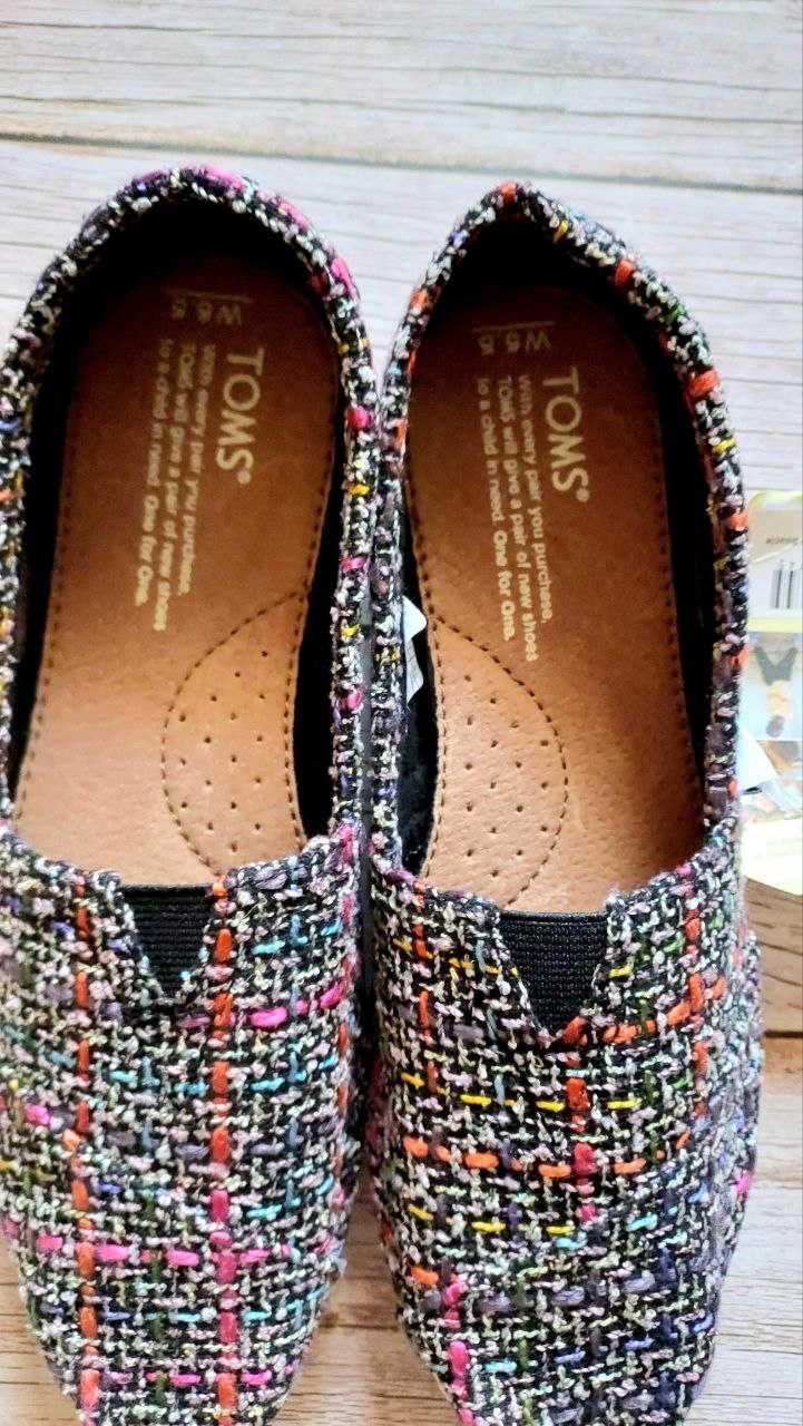 Эспадрильи мокасины балетки слипоны toms 36 22,5см еспадрільі сліпони