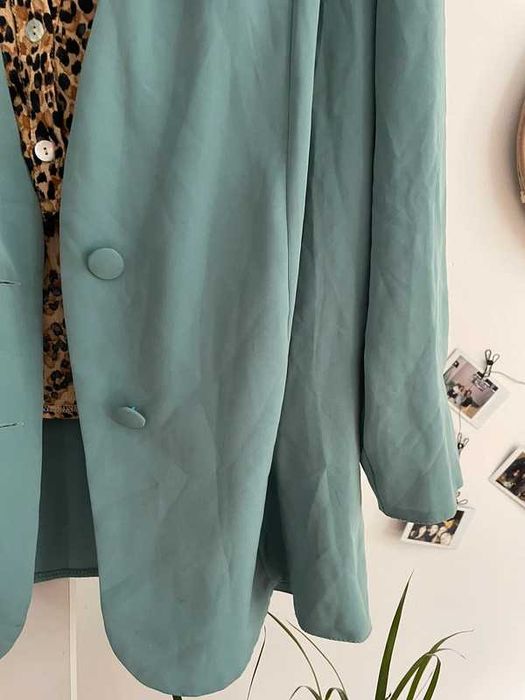 Marynarka vintage turkus morska oversize XL
