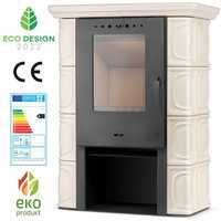 Piec kominek kaflowy koza ELDUR cappuccino ECO Design 11KW Koza