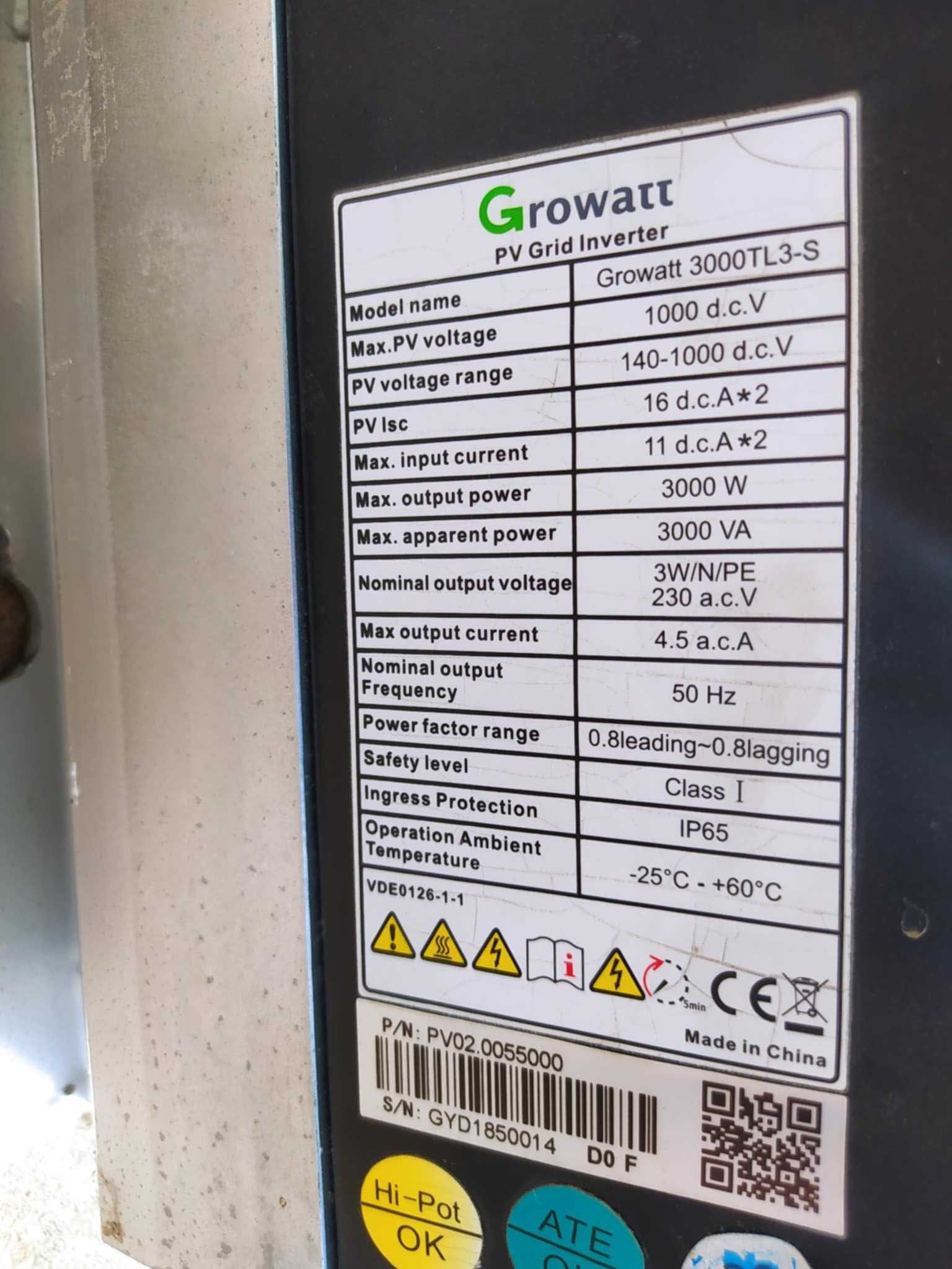 Inwerter Falownik 3-fazowy GROWATT 3000TL3-S