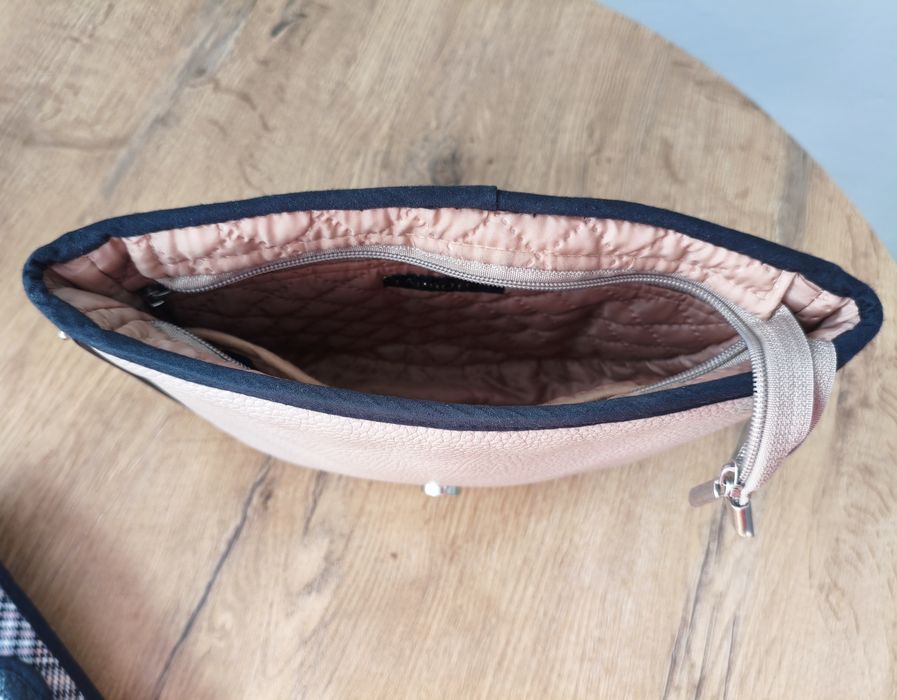 Torebka Farbotka Classic Sun podstawa skórzana piaskowa