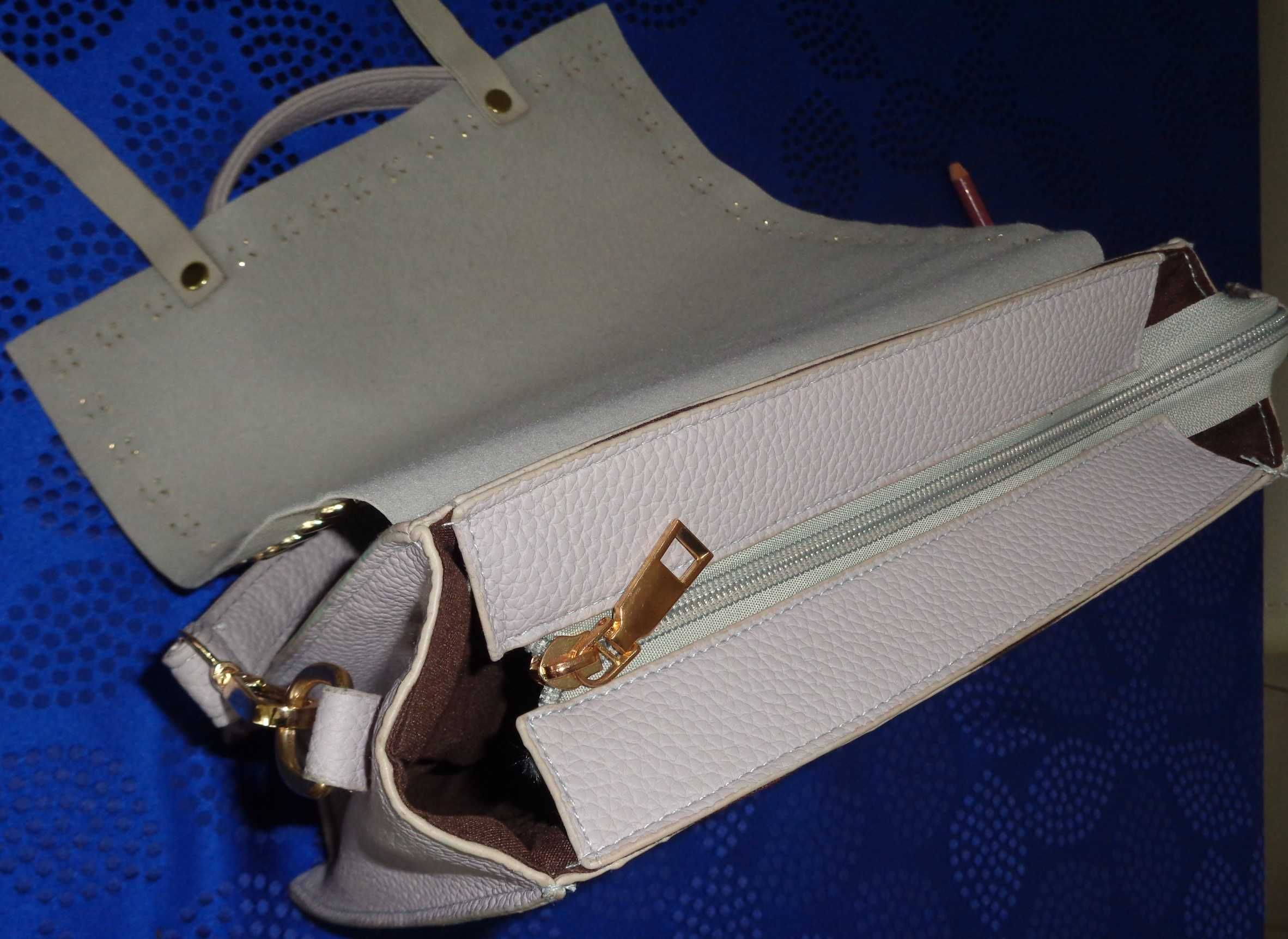 PRADA Milano kremowa złote metalowe dodatki pojemna torba torebka