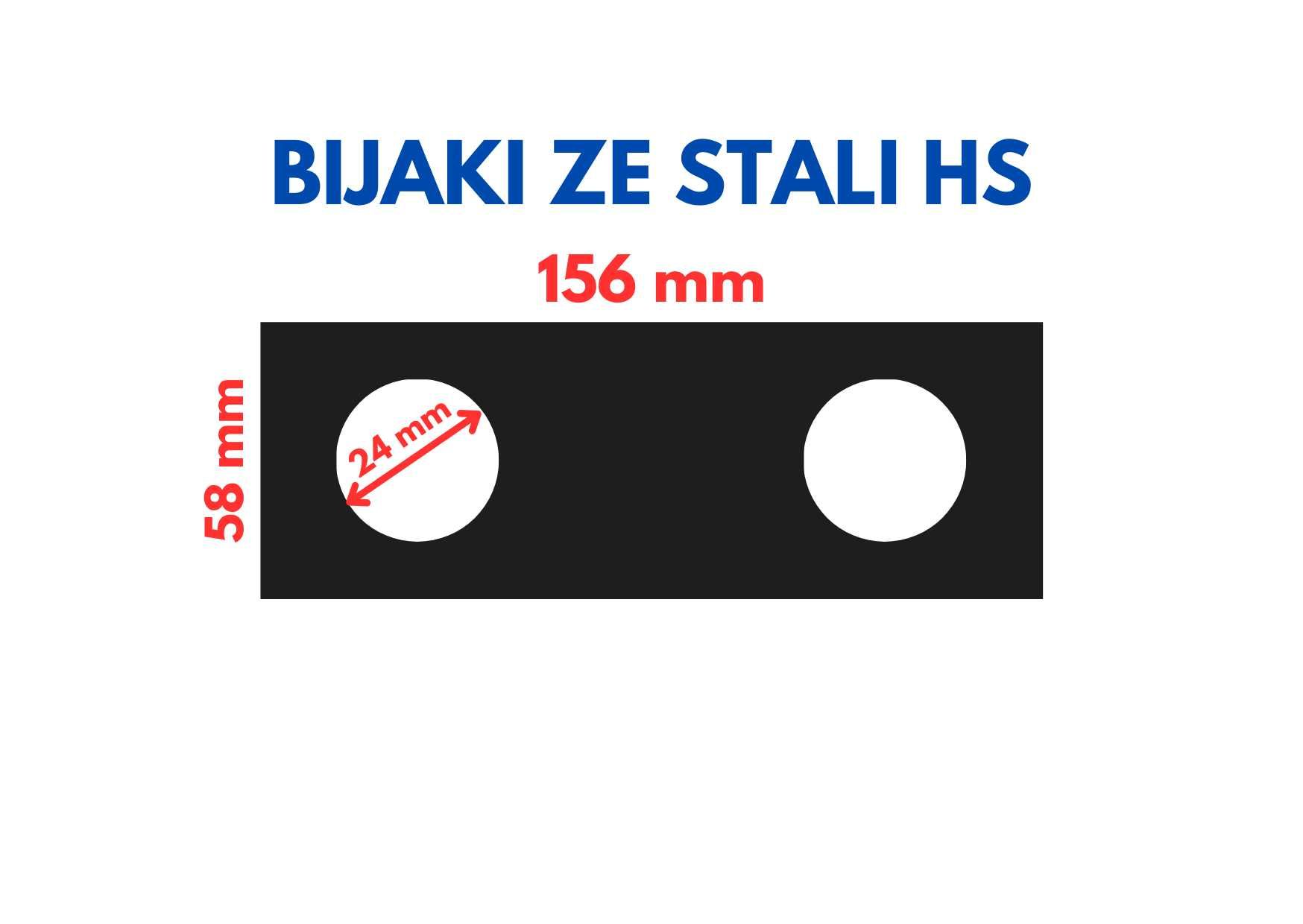 Bijaki 156x58 mm Noże Bijaki do śrutownika OTWÓR 2,4mm stal HS Wysyłka