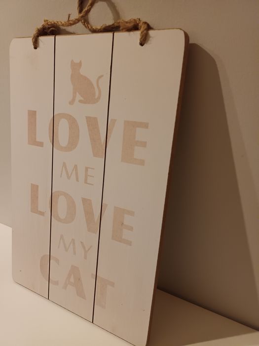 Quadro com mensagem de amor aos gatos